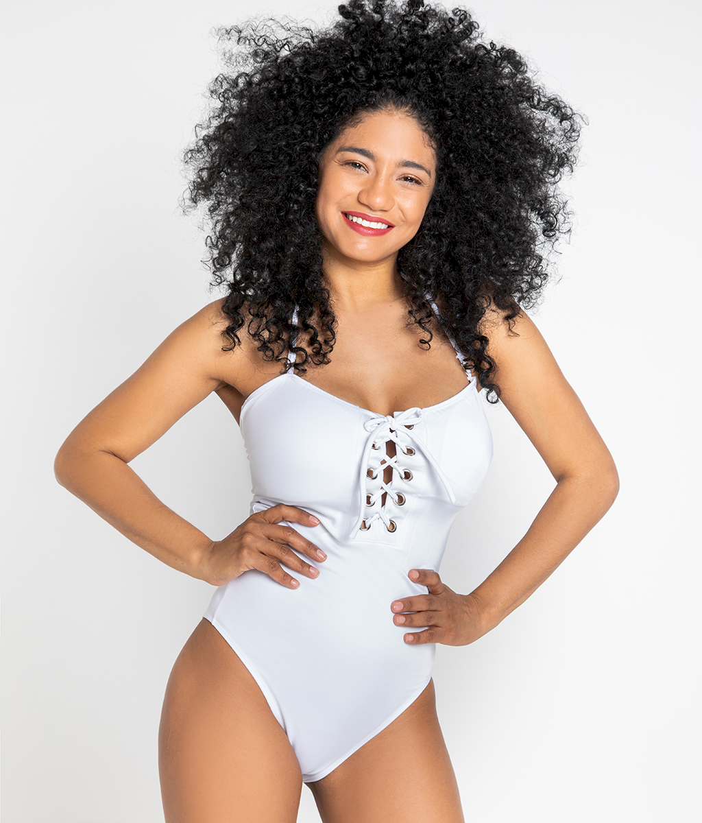 Enteriza strapless con lazo - Bianca Mare