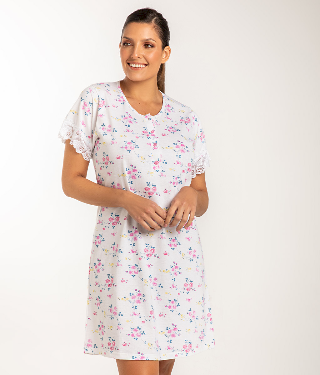 Camisón FLOWERS Plus Size - Bianca Secreta