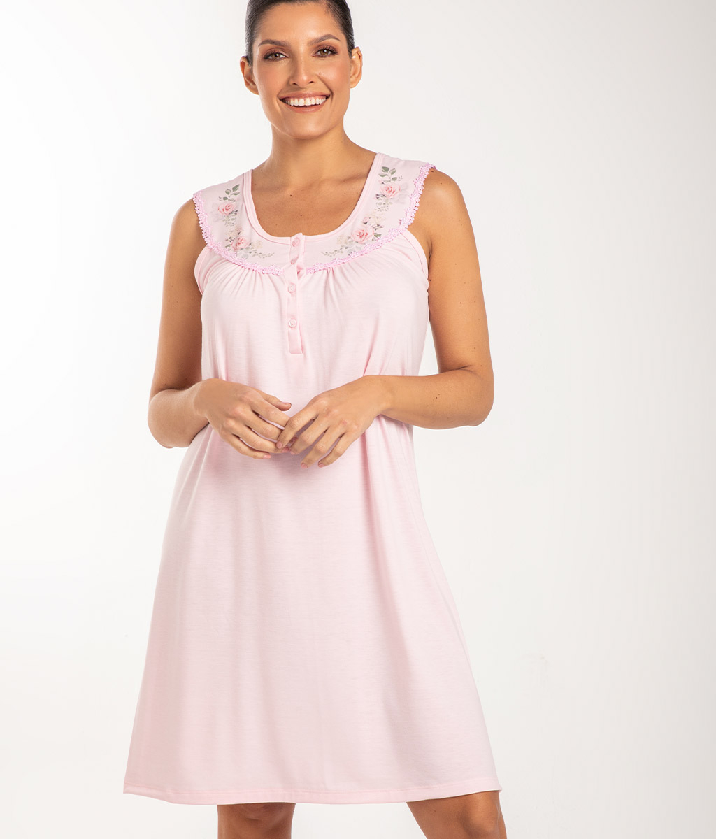 Camisón modal ROSE Plus size - Bianca Secreta