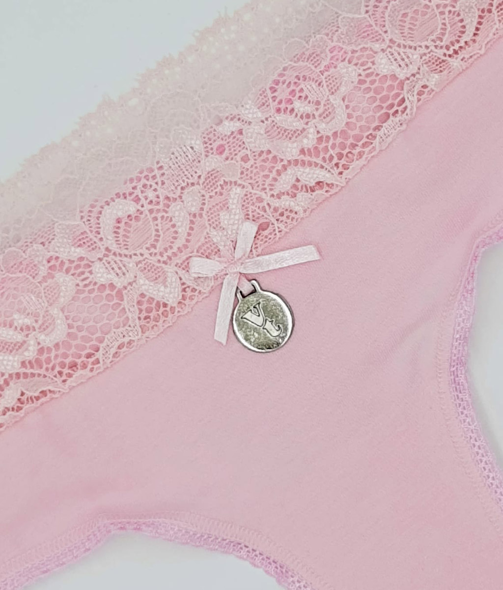 Colaless algodón y puntilla ROSÉ - Yvette
