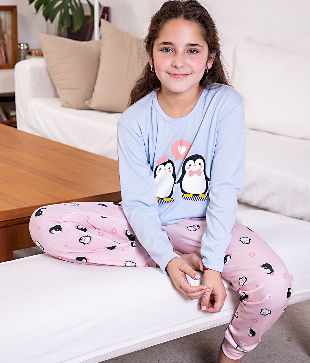 Pijama infantil PINGUIN plus size Aw - Bianca Secreta
