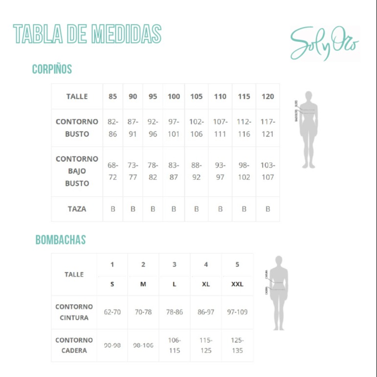 Corpiño Soft basic Tabla de medidas
