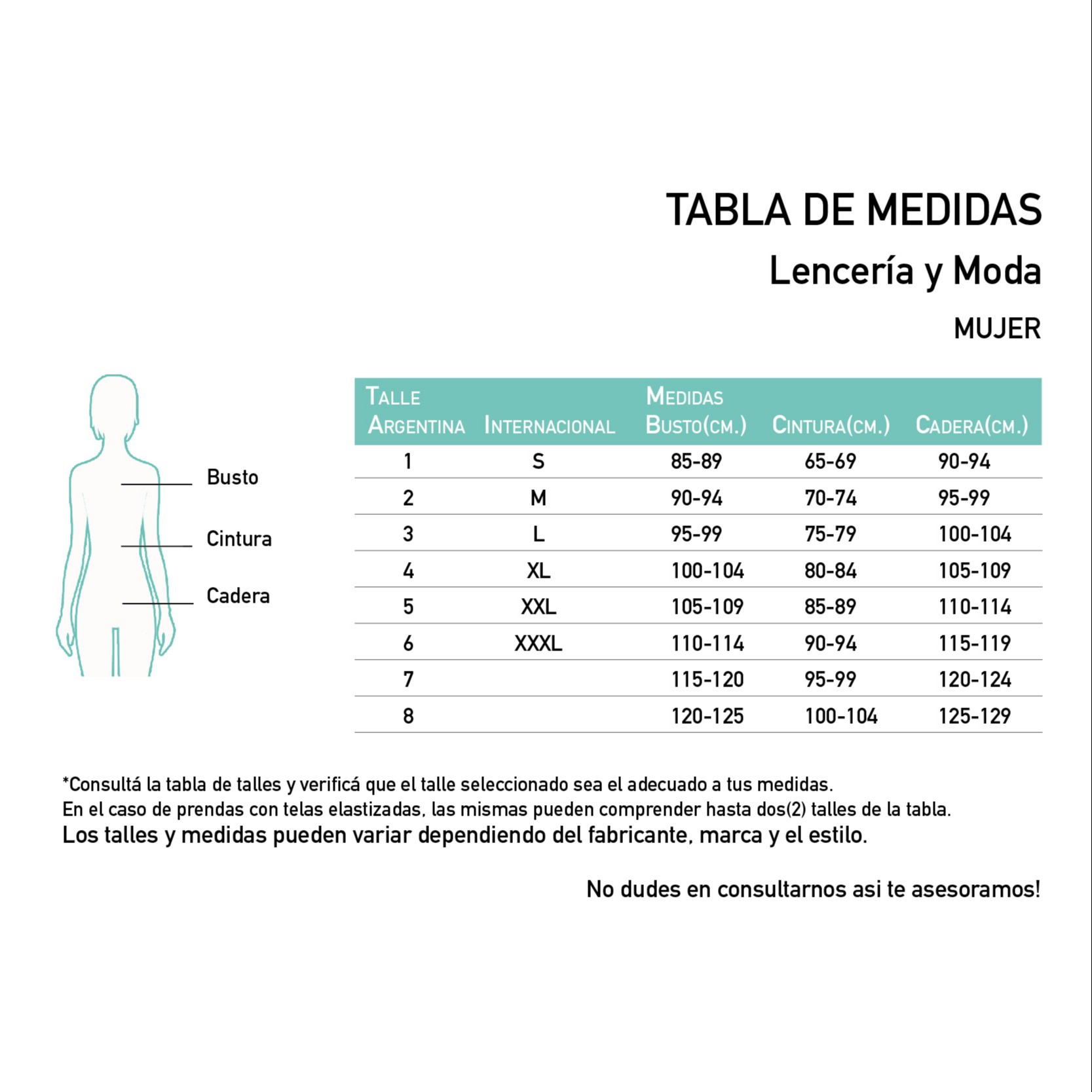 Camisola Galicia Tabla de medidas